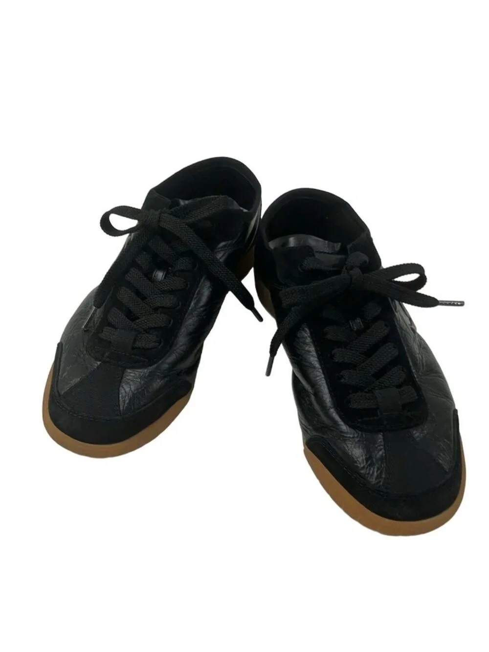 Chanel Sneakers Black Brown CC Logo Leather